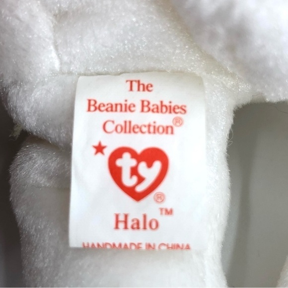 Retired 1998 Ty Beanie Babies Halo Angel Bear Wings Tag Attached Errors Rare - Picture 10 of 13